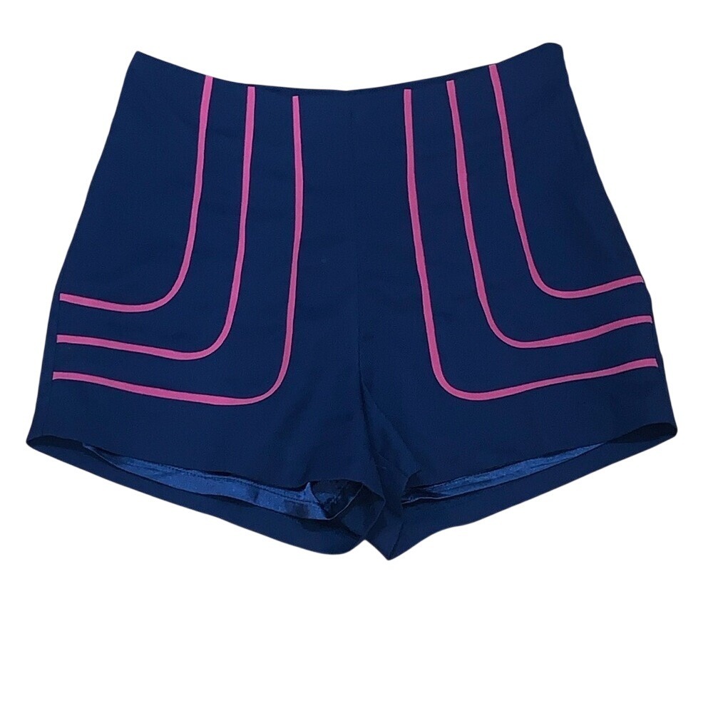 Altar'd State Womens Navy Blue Pink Piping High Rise Shorts Size S 8170P-J